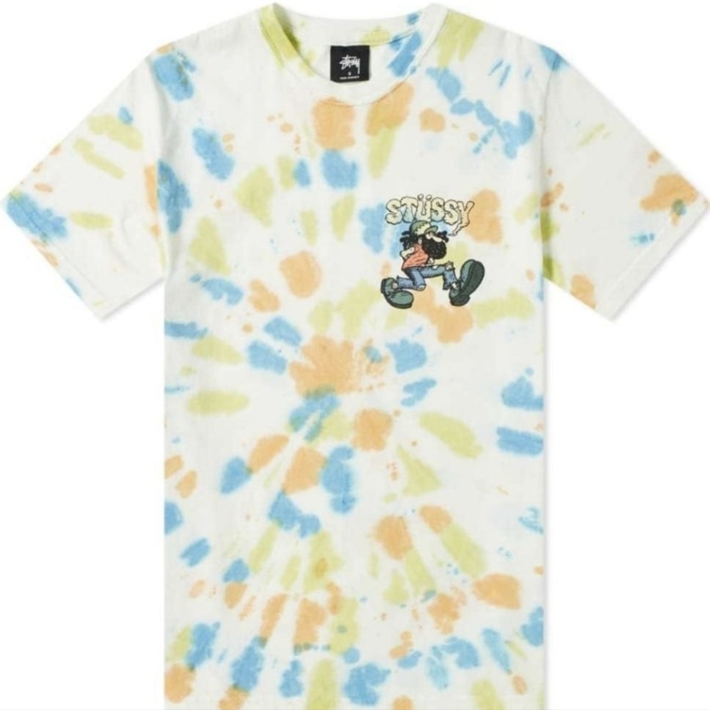 Stussy Mr. Natty Tee in White & Blue. - Picture 2 of 12
